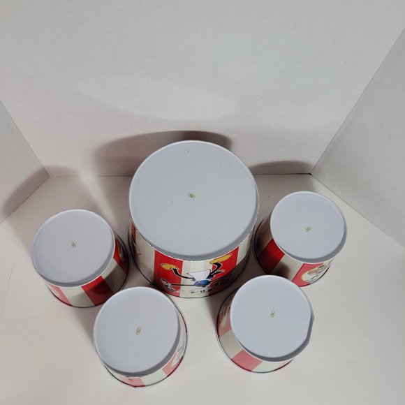 💥 SOLD 💥 Vintage Disney Metal Popcorn Bucket 5 Piece Set - Picture 6 of 7